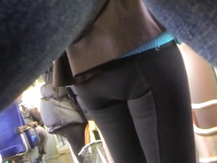 Candid - Asian MILF With Pantie Lines In Tight Leggings