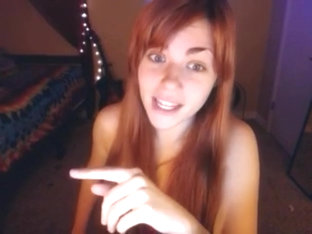 AwesomeKate - Redhead Teen Rubs Her Pussy In Black Lace Stockings