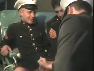 Sexy guys in uniforms wank off