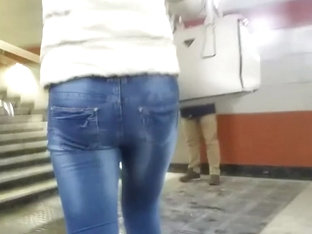 Ass In Tight Jeans In Winter