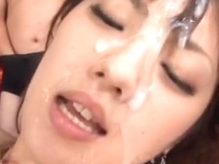 Tsubasa Amami Pretty Asian chick gets cum on her face