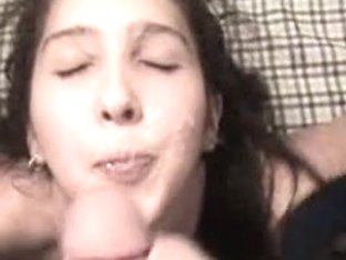 Latin Chick wife gives a valuable bj and acquires squirted on face