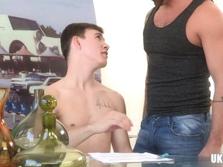 Brunette gay anal sex with cumshot