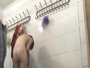 Naked chicks in a locker room