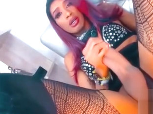 Black redhead shemale jerks monsterdick