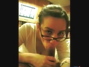 White Nerdy Cutie Sucks Bbc