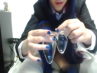 Sticking sex toy in the one and the other my holes