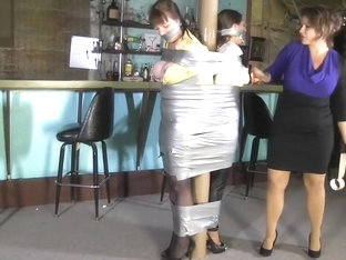 Two Girls Are Duct Taped And Gagged By One Lady Woman