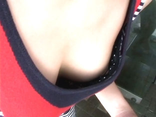 Voyeur Downblouse Video Catches A Hard Asian Nipple