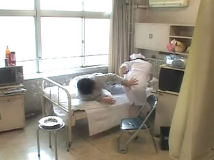 Japanese naughty nurse gets a big sticky internal creampie