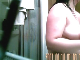 Chubby wife before and after shower