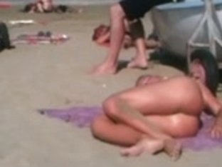 Flawless Topless Blond Butt On The Beach