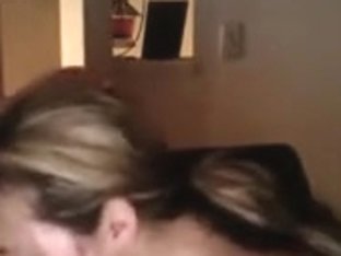 Shy girlfriend sucking her boyfriend on webcam for the first time