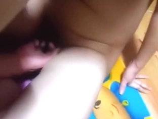 Dude tapes his friend getting a blowjob from his asian gf and he fingers her hairy pussy