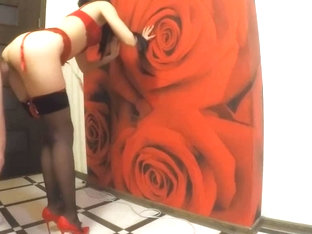 Perfect body milf in red fucked hard from behind