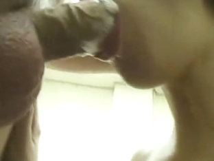Nervous girl sucks cock