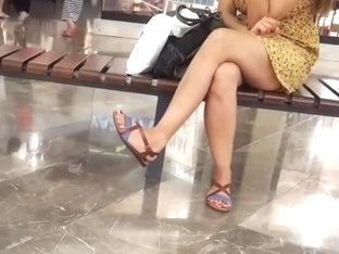 Her Sexy Crossed Legs Short Skirt Hot Feets