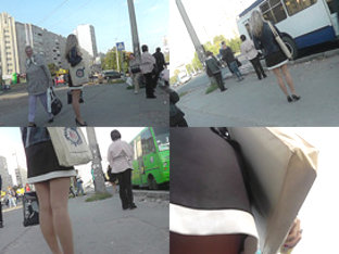 Hot Upskirt Porn With Auburn-haired Gal In Public