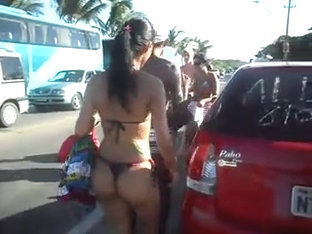 Filming A Brazilian Girl In Porto Seguro Beach.