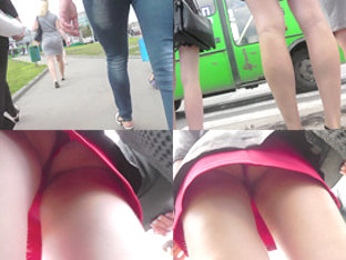 G-string Upskirt Shot Of A Slim Chick In The Bus