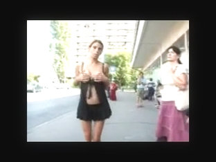 Cute Model Flashing in Streets BVR