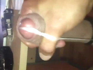 Ultimative cumshot closeup view of a monster load of cum, hot cum explotion