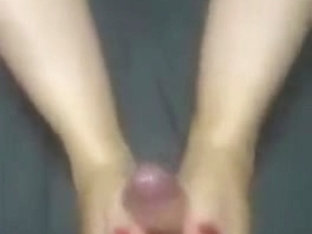 My GF Julia Footjob