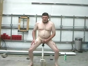 fucking a large dildo with nasty body writing