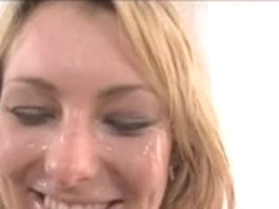 Slutty cluts receive cum facial