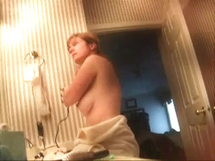 Amateur Wife Drying Hair