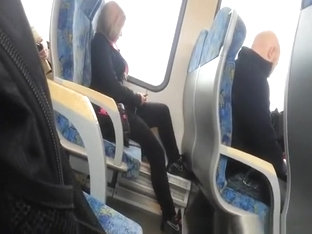 Guy In Public Transportation Plays With His Dick