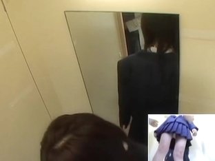 Schoolgirl In Changing Room Tries On The New Uniform