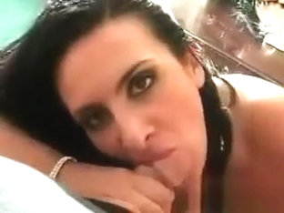 Sexy lingerie hot brunette babe gives