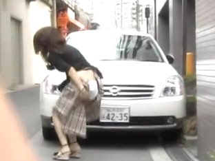 Great Asian Hottie Getting Nicely Spanked In The Public Place