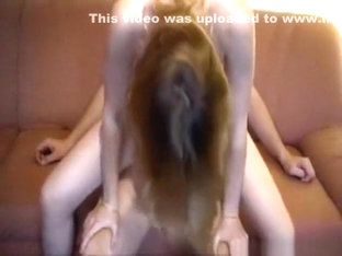 German Blonde Girl With Huge Boobs Bounces Them Up And Down, As She Rides Her Bf's Cock Reverse Co.