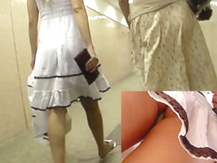 White summer suit upskirt video