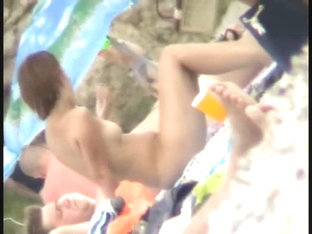 Hidden cam on a nudist beach shows men and women