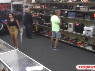 Busty college girl fucked at the pawnshop to earn extra cash