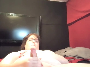 Chubby Tranny Cock and Boobie Play