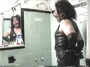 Hottest amateur shemale clip with BDSM, Latex scenes