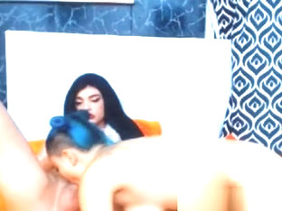 wild lady-man bangs Her Female friend