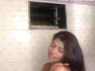 Hot Long Hair Angel Exposing On Bathroom