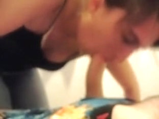 Beautiful GF gives head then swallows load