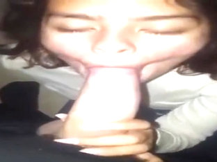 girl has a difficult time with this big white cock