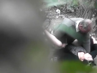 Older Couple Caught Fucking In The Woods