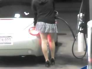 Luxurious Babe On The Gas Station