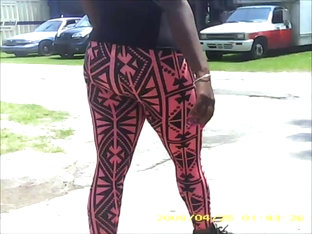 Sexy Black Teen In See Thru Leggings Stripe Panty