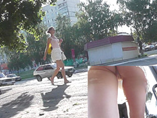 Upskirt panties of the fascinating blonde girlfriend