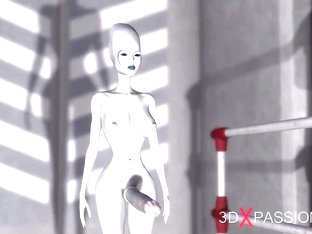 3d alien dickgirl fucks a hot ebony slave in the space station