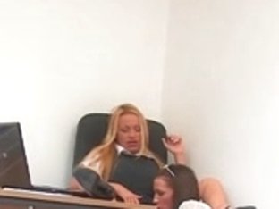 Lesbo Secretaries During the Lunch Time (Hidden Web Camera Fake)